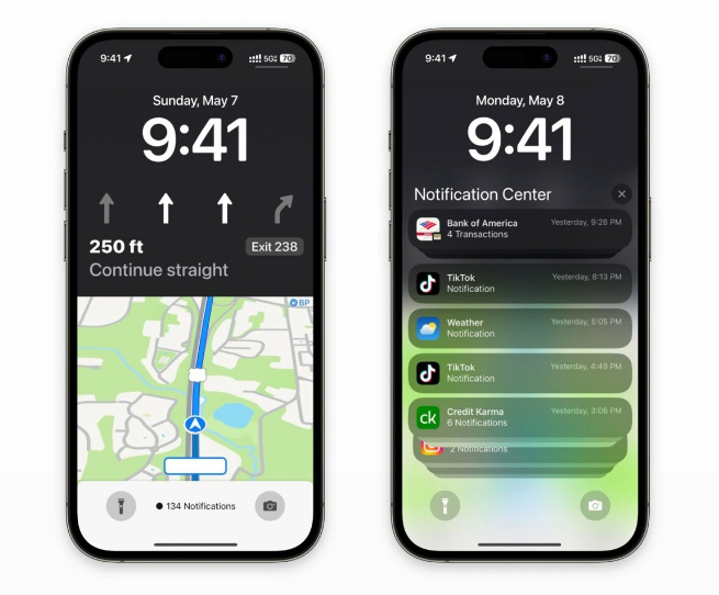 广安苹果维修服务分享iOS17锁屏地图导航半屏显示长什么样 